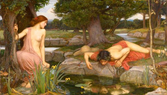 Eco e Narciso (1903) | a mitologia grega e as lendas arturianas por John William Waterhouse