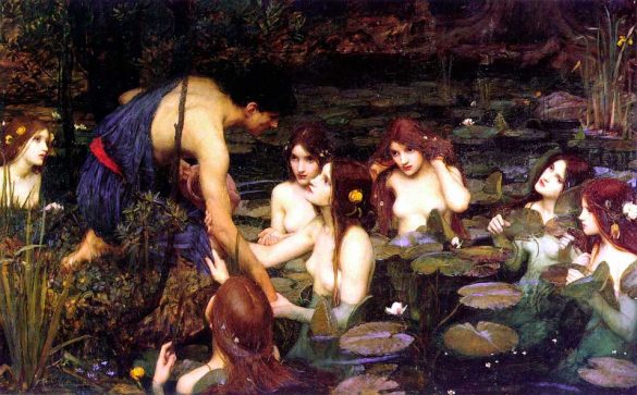 Hilas e as Ninfas (1896) | a mitologia grega e as lendas arturianas por John William Waterhouse