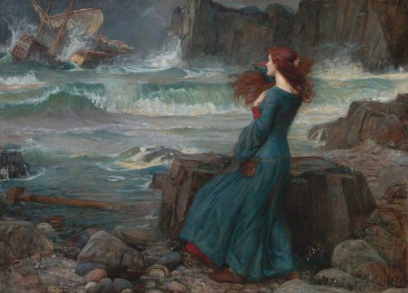 Miranda - A Tempestade (1916) | a mitologia grega e as lendas arturianas por John William Waterhouse